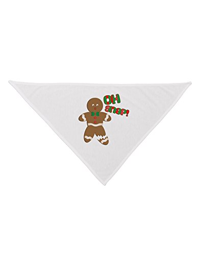 Oh Snap Gingerbread Man Christmas Printed White Dog Bandana 26