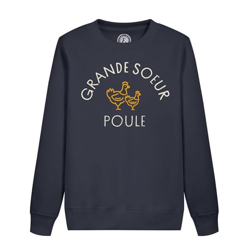 Sweatshirt enfant grande soeur poule famille animal ferme pour fille