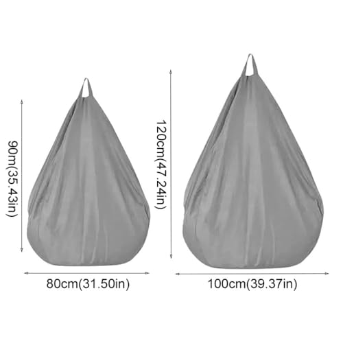 Funda de puf lavable negra de 100x120 cm para sofá perezoso de exterior e interior 4