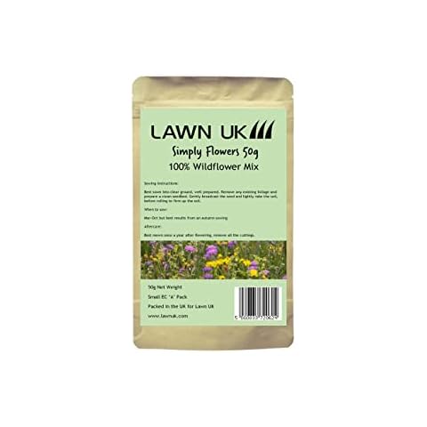 Simply Flowers Wildflower Mix - 100% Wildflower Seed Mix - 50g - Covers up to 20sqm Cover