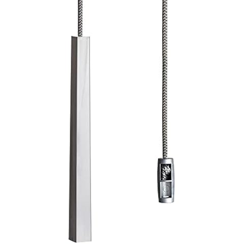Metallic Silver Light Pull Cord, String and Handle. Slimline, Subtle Cube Minimalist Design. Choice of Cord Colour. (Metallic Silver Cord) Cover