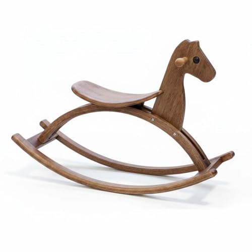 Cheval à Bascule en Bois Walnut : Le Premier Grand Voyage de Votre Enfant à la Maison