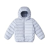 【Design】❤ La doudoune de couleur unie a un joli design à capuche et est disponible dans une variété de couleurs, notamment le noir, le bleu, le violet clair, le rose, le gris clair, le jaune et le vert. Il y a 2 poches pour les mains de bébé et quelques petits objets.