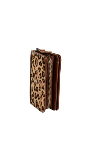 STS Ranchwear Womens Great Plains Soni Leopad Print Leather Zip Around Wallet OS, Leopard Print/Brown3