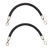 Semetall 2Pcs PU Leather Handbag Handles, Braided Replacement Purse Straps With Gold Spring Buckle for DIY Making, Black and Brown, 11.8'
