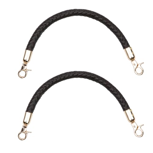 Semetall 2Pcs PU Leather Handbag Handles, Braided Replacement Purse Straps