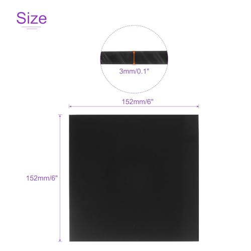 Image of DMiotech 2 Pack 6 x 6 x 0.1 Inch Plastic UHMW Sheets, Ultra High Molecular Weight Polyethylene, Opaque Black Polyethylene Board for Automotive, Chemical, Manufacturing, DIY Home Kitchen