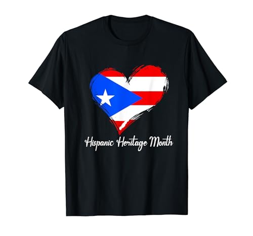 Herencia Hispana Puertorriqueña Corazón de Puerto Rico Camiseta