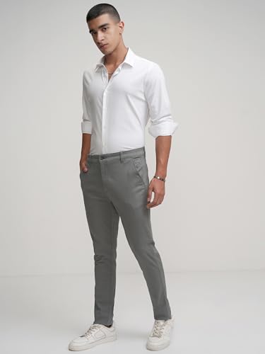 Image of Highlander Men's Slim Fit Formal Trousers | Ankle Length |Smart Trousers for Men | Chino Trousers for Men|Elegant Design | Comfortable Fabric for Daily Work & Formal Occasions