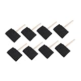 VILLFUL 10個スポンジベベルチップブラシ 木製ハンドル付き 描画 グラフィティ ペイント 染色用 軽量で持ちやすい 均一な塗が可能