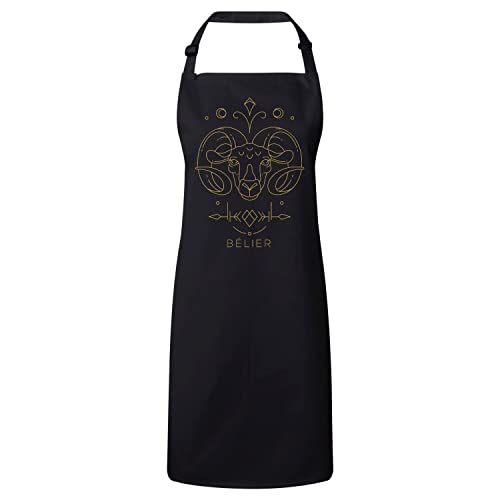 Tablier cuisine belier astrologie boheme en tissu premium