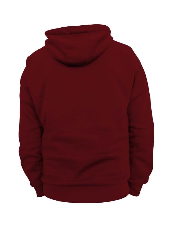 Image of DROBE Winter wear Relaxed Fit Plain Cotton Blend Full Sleeves Hoodie for Men