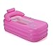 Futchoy Vasca da bagno gonfiabile Home SPA – 160 cm x 84 cm x 64 cm – Rosa – con scarico e cuscino (senza pompa) – Vasca da bagno pieghevole per adulti