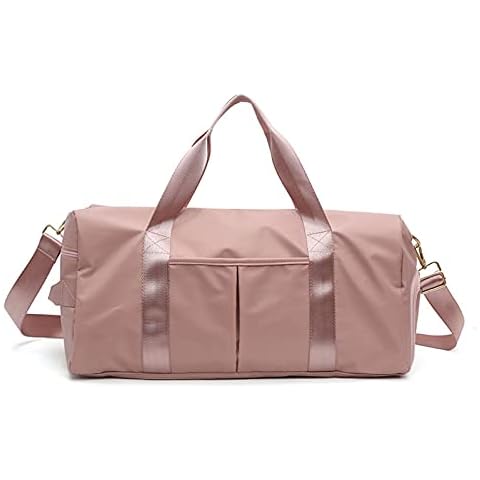 Sports Yoga Gym Bags With Shoes Carrier, Training Fitness Waterproof Handbag Dry And Wet Zoning For Women & Men Swimmer (Pink) Cover