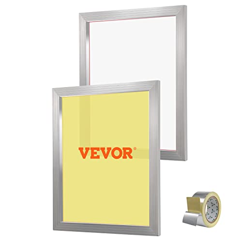 VEVOR Screen Printing Kit, 2 Pieces Aluminum Silk Screen Printing Frames, 20x24inch Silk Screen Printing Frame with 160 Count Mesh, High Tension Nylon Mesh and Sealing Tape for T-Shirts DIY Printing