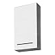 trendteam smart living - Nano - Hängeschrank - Beton Stone/Weiß Hochglanz - Badschrank hängend mit 2 Fächern und 1 Einlegeboden - (BxHxT) 32 x 61 x 21 cm - pflegeleicht und kratzfest