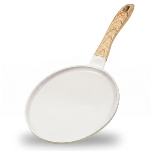 JEETEE Pancake Pan Nonstick 24cm Granite Coating Beige