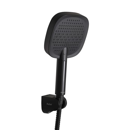 Image of Ruhe Apex Multi-Functional Triple-Flow Modes ABS Hand Shower with 1.5 Meter 304-Grade Stainless Steel Hose & Hook - Matte Black Finish