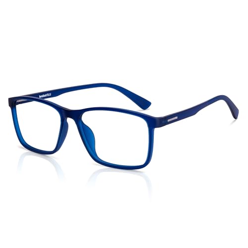 LENSKART BLU | Zero Power Blue Cut Computer Glasses | Anti Glare, Lightweight & Blocks Harmful Rays | 100% UV Protected | Full Rim Rectangular | For Men & Women | Large | LB E13738-C1