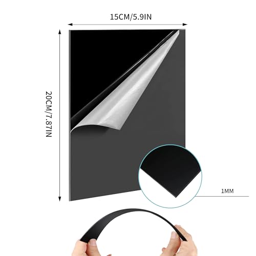 Image of 10 Pack 5.9x7.87 Acrylic Sheet 0.04 inch /1mm Thick, Black Plexiglass Sheet, Plastic Plexiglass Board Acrylic Board for Wall Crafts Glass and Painting