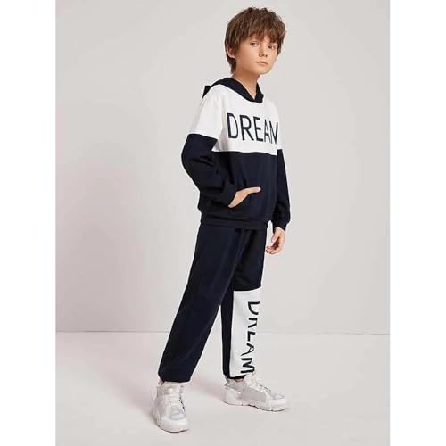 Image of 2-6T Toddler Baby Boy Clothes Color Blocking Hoodies + Pants Fall Winter Outfits