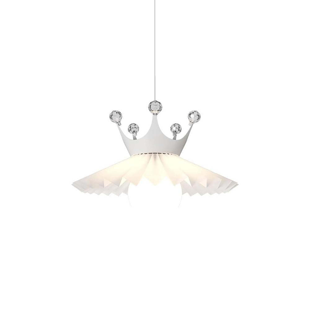 Duży kryształowy żyrandol w stylu nordyckim, biała lampa wisząca 28 x 23 cm z żelaza i kryształu, idealny do salonu, przedpokoju, sali konferencyjnej, kawiarni lub jadalni. Lampa dekoracyjna.