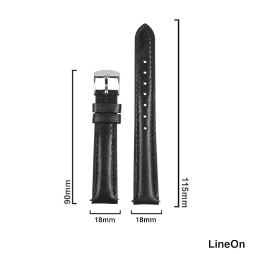 Image of Lineon Colourful 18mm Full Padded Univarsal Vegan Leather Watch Strap For Branded Watches Compitable with (Titan, Timex, Casio, Sonata etc) Tool and Pins Include