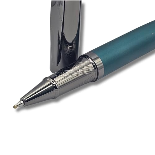 Image of Venti Gun Metal Roller Ball Pen| Green Body Color | Ink Color - Black | Novel Gifts For Professionals | Premium Pens For Personal & Professional Use | Return Gift | (871-Green, Rollerball Pen)