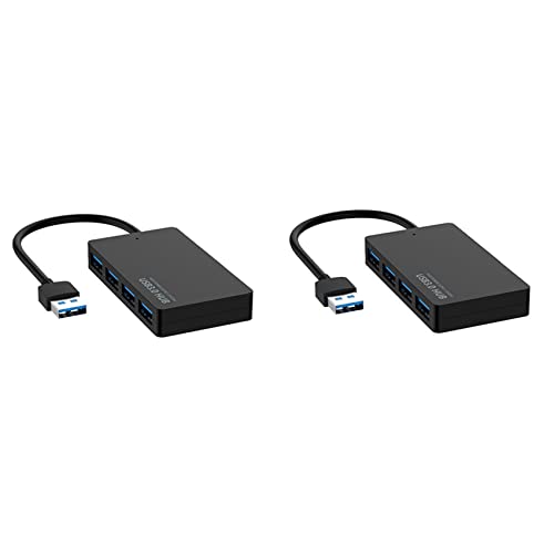 Lckiioy 2X 5Gbps de Alta Velocidad USB 3.0 Hub 4 Puertos Adaptador Divisor USB para PC Fuente de Alimentación para Computadora Portátil