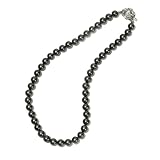 [CRANES COLLECTION] 貝パール ネックレス 8mm 日本製 冠婚葬祭 フォーマル 真珠 ケース付 5年保証 自社生産 クレインズコレクション(8mmブラックグリーン, 42cm)