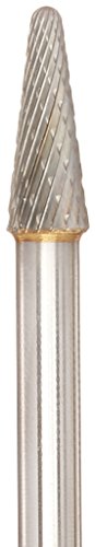 Image of Drill America SL-2 Carbide Burr /Rotary File Cone Double Cut for Die Grinder 5 /16 inch Dia. x 7 /8 inch Cut Length with 1 /4 inch Shank and 2-3 /4 inch Overall Length, DUL Series