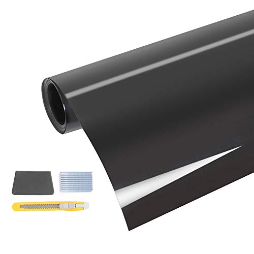 Giantz Window Film, 5% VLT 76cm x 7m Blackout Windows Tint Privacy Films Roll Screen Insulation Sun Shade Cover Sticker Home Room Office Car Tinting Tools, with Plastic Protector Black