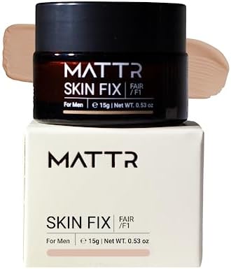 MATTR Skin Fix - Luxury - Easy for Men - Tinted Concealer - Visibly Covers Fine Lines, Under-Eye Bags, Razor Burns, Pimples - Vegan Makeup - Perfect for Gym Bag or Travel - 15g (F1)
