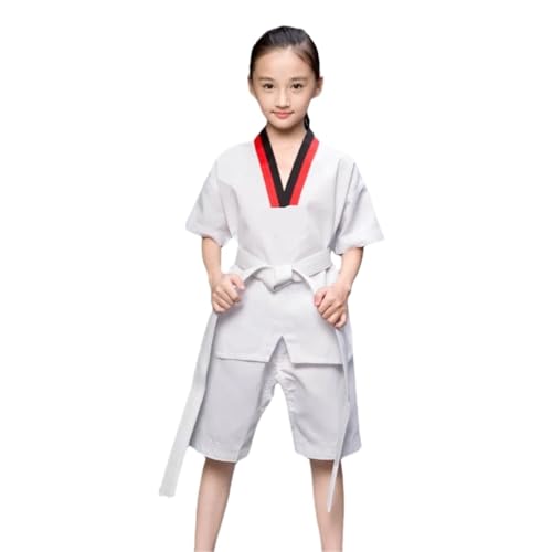 Traje De Judo Trajes de Judo, ropa, uniformes blancos Taekwondo, Karate, Dobok, uniforme Gi media manga Unisex for adultos(160cm)