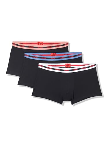 HUGO, 3 Pack Bold Logo Cotton Stretch Trunks, black leather, XXL