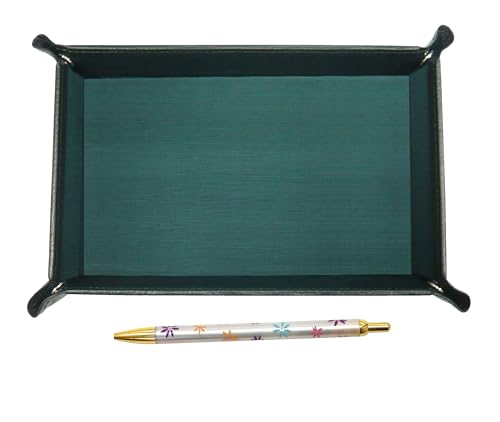 日本製モスグリーン牛革ペントレイ 花柄ボールペンセット TRAMG-HS380B