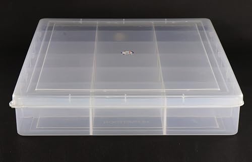 Image of NMII Multipurpose Plastic Storage Box with Partitions | Transparent Organizer with Secure Lid | Ideal for Stationery, Craft Supplies, Tools, and Jewellery, Accessories | Lightweight-(18 Partitions)