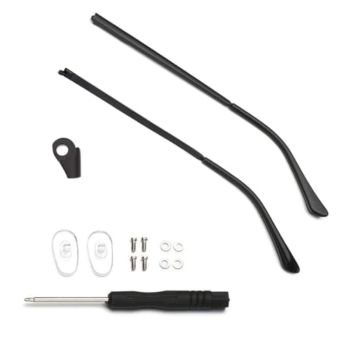 KECHIO Metal Eyeglass Replacement Temple Arms Glasses Arm Replacement Legs Eyewear Repair with Screws Universal Eyeglasses Temple Replacement (Black)