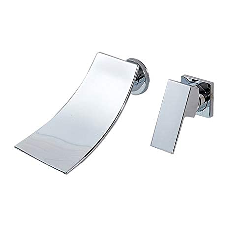 Zbbdfazd Chrome Faucets, Bathroom Faucet Matte Wall Mounted Waterfall Basin Faucets Single Lever Washing Basin Taps Hot Cold Mixer Tap