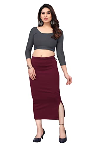 Image of Yashika Women's Cotton Lycra Saree ShapeWear Petticoat(SHAPE MAROON Free Size)