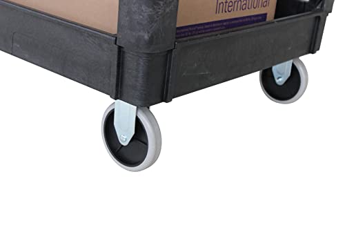Image of MaxWorks 80857 500-lb Utility Service PP Cart With Two Trays and Wheels 46 inch x 25.5 inch x 33.5 inch Overall Dimensions