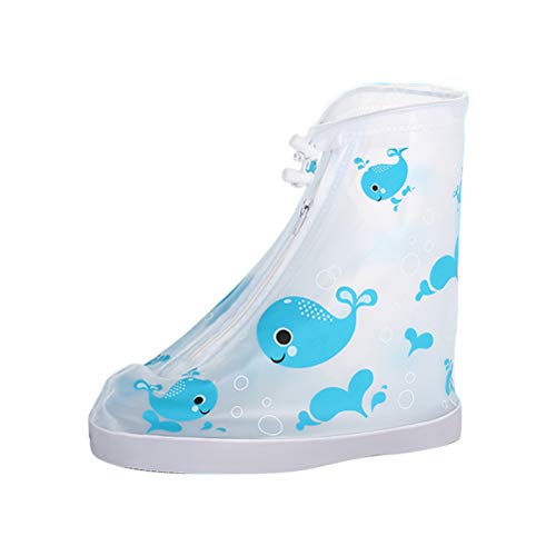 Zhhlaixing Niños Cubiertas para lluvia Impermeables Reutilizables Botas de lluvia - Zapatos de Cubierta Espesar Resistente al desgaste A prueba de humedad Protección contra la nieve
