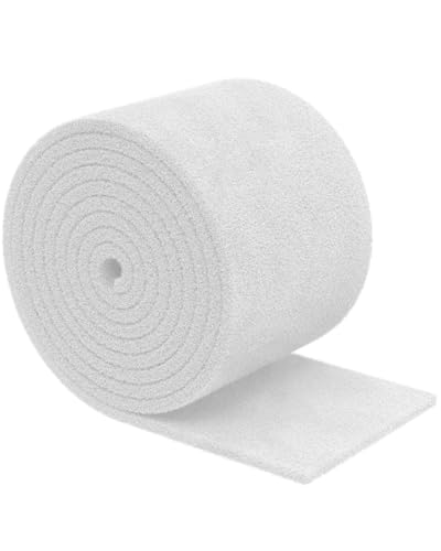 Pawfly Aquarium Filter Floss Roll for Fish Tank Filters 71 x 12 Inch White Cuttable Aquarium Filter Pad 1 Inch Thick High Density Filter Media Roll for Freshwater Saltwater Fish Tanks & Small Ponds