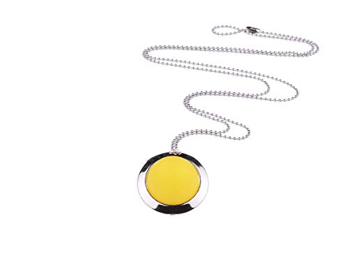 Adi-Modeschmuck lange Kette 'Hannah', 20mm Polaris Perle in einem versilberten Ring an einer 70cm langen Kugelkette, handgefertigt in Berlin (Gelb) Cover