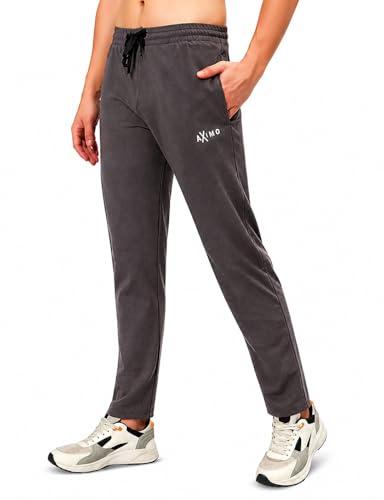 Image of Men Denim Track Pants Slim Fit Joggers Elastic Waistband Drawstring Stretchable Fabric Casual Lounge Travel Pants with Side Pockets Stylish Streetwear Jogger Pants for Men