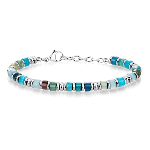SIUMAL Pulsera Hombre, Pulseras Acero Inoxidable Boho Hombres,Joyería Regalo para Esposo Padre Amigos