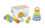 Amazon Basics Wooden Shape Sorter and Rainbow Stacker Classic Baby Toy Set, Medium, Multicolor