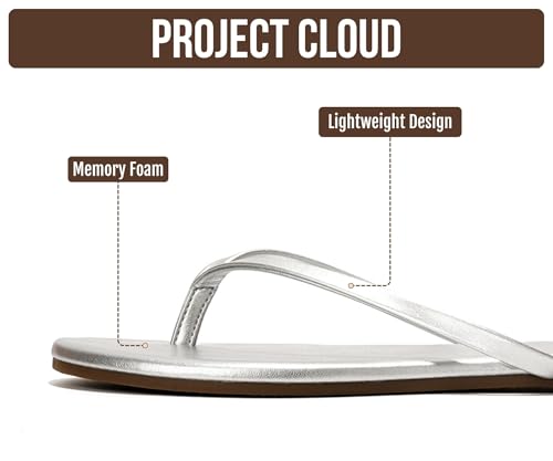 Image of Project Cloud Flip Flops for Women Footwear- Lightweight and Memory Foam Insole Sandals for Women 2026 - Durable Non-Slip Beach Essentials Flats for Women Sandals (Foundations)
