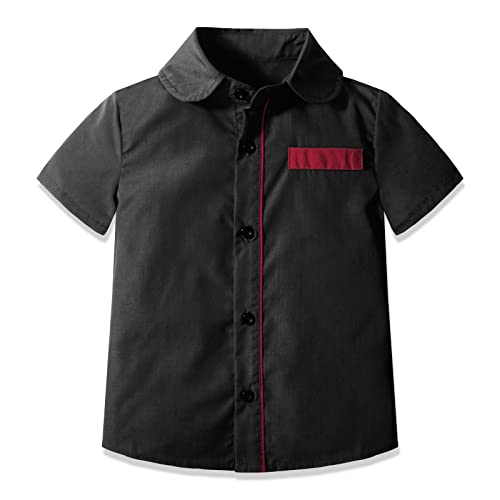 Image of Nwada Boys Suit Toddler Dress Clothes Shirt with Bow Tie, Dress Pants Sets Kids Gentleman Outfit suits