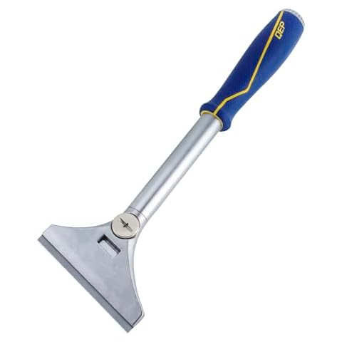 QEP 62920 4 in. Floor and Wall Razor Scraper with 5.25 in. Handle and Stainless Steel Blade Cover